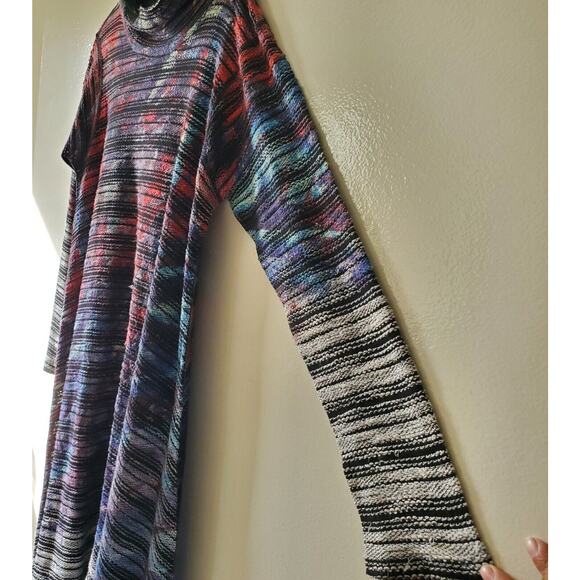 Inoah Size Small Asymmetrical Artsy Watercolor Stretch Long Tunic Top Dress USA - Picture 2 of 11